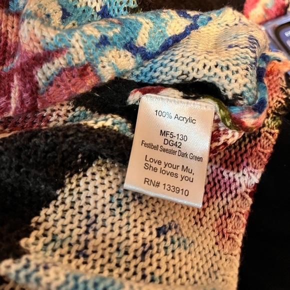 Show Me Your Mumu Floral Festibell Bell Sleeves Knit Sweater Size S Bohemian - Picture 6 of 7